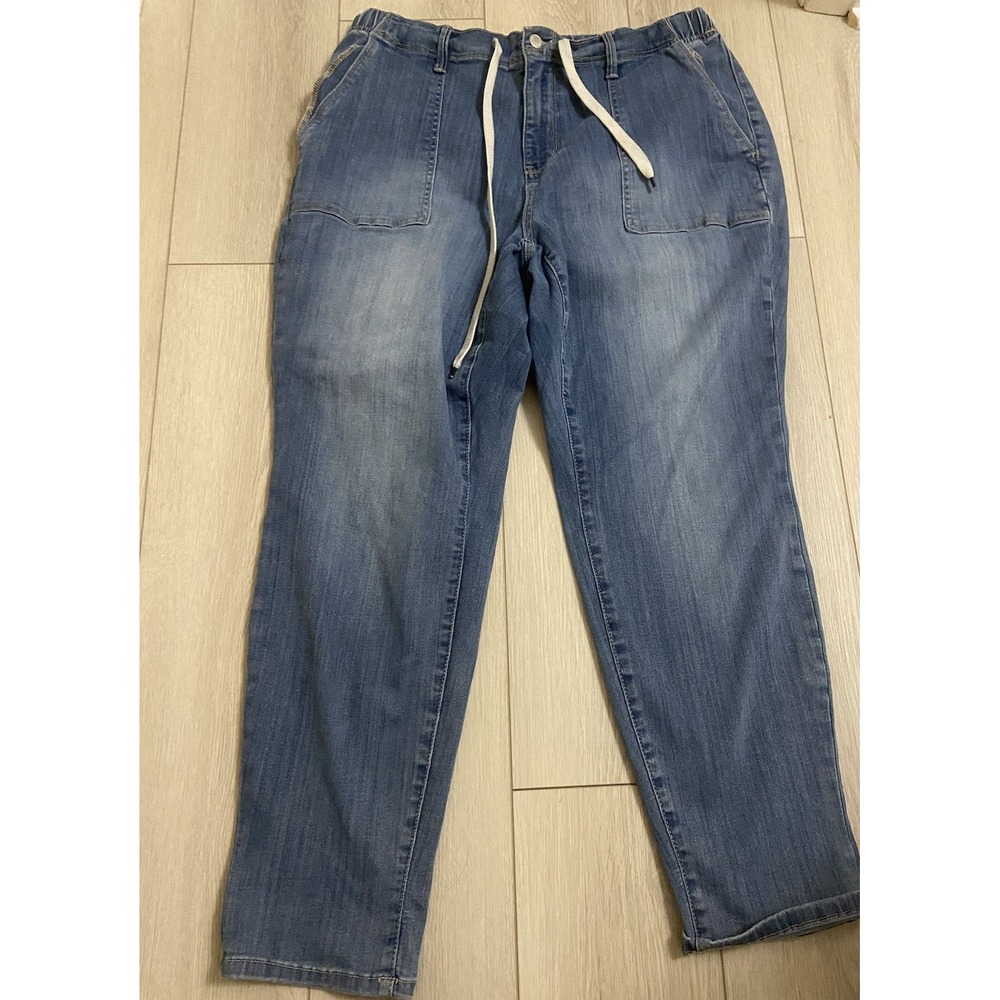 Judy Blue Jeans Womens 18W Blue Jogger Drawstring Denim Stretch